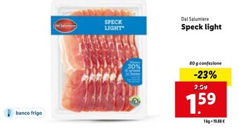 Lidl Dal Salumiere Speck light 80 g confezione offerta