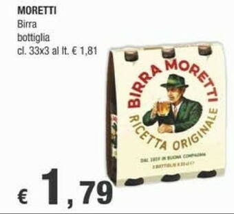Crai Birra Moretti - Birra Moretti 330 G(ml) offerta