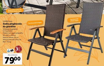 Lidl LIVARNO home Sedia pieghevole da giardino offerta