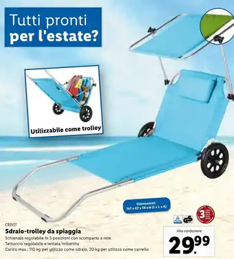 Lidl CRIVIT Sdraio-trolley da spiaggia offerta