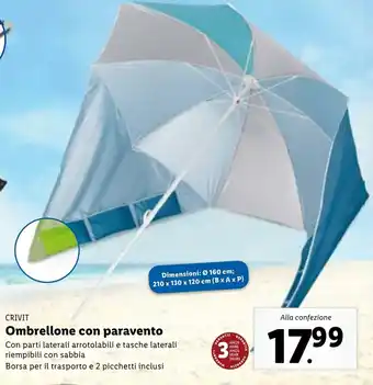 Lidl CRIVIT Ombrellone con paravento offerta
