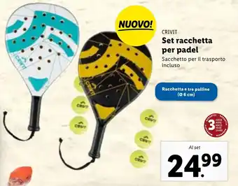 CRIVIT Set racchetta per padel Al set