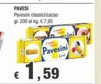 Crai Pavesi Pavesi - Pavesini al Cacao 200 g(ml) offerta