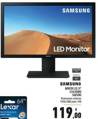 Samsung S24A312NHU 61 Cm (24") 1920 X 1080 Pixel Full HD LED Nero