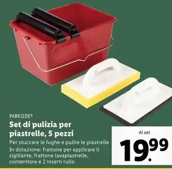 Lidl Parkside set di pulizia per piastrelle, 5 pezzi offerta