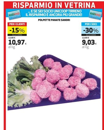 Coop Sandri Polpette Panate offerta