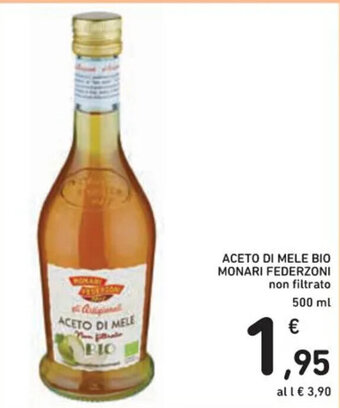 Spazio Conad ACETO DI MELE BIO MONARI FEDERZONI non filtrato 500 ml offerta