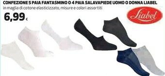 Coop Liabel Confezione 5 Paia Fantasmino O 4 Paia Salvapiede Uomo O Donna offerta