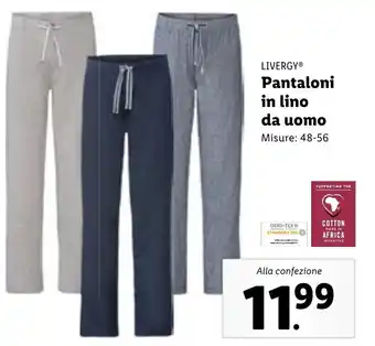 Lidl LIVERGY® Pantaloni in lino da uomo Misure: 48-56 offerta