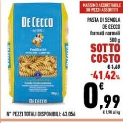 Conad City De cecco pasta di semola offerta