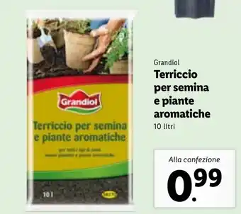 Lidl Grandiol Terriccio per semina e piante aromatiche 10 litri offerta