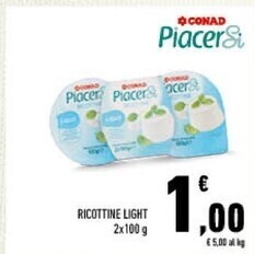 Conad Conad ricottine light offerta