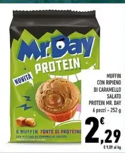 Conad Mr. day muffin con ripieno di caramello salato protein offerta