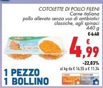 Conad Fileni cotolette di pollo offerta