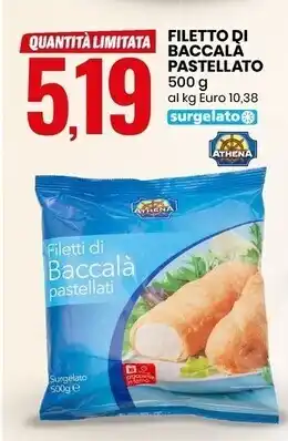 Eurospin Athena filetto di baccalà pastellato offerta