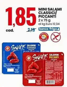 Eurospin La bottega del gusto mini salami classici/piccanti offerta