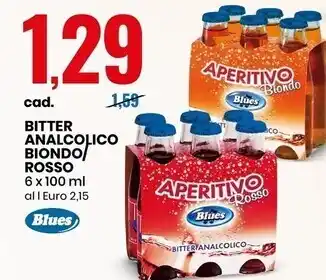 Eurospin Blues bitter analcolico biondo/rosso offerta