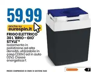 Eurospin Gio’style frigo elettrico 30 l brio offerta