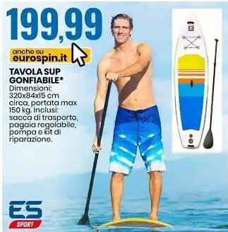 Eurospin Es sport tavola sup gonfiabile offerta