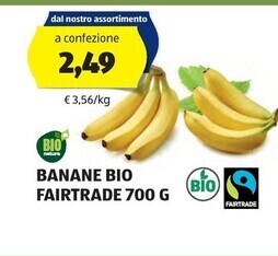 ALDI Bio natura banane bio fairtrade 700 g offerta