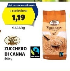 ALDI Happy harvest zucchero di canna offerta