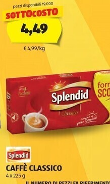ALDI Splendid caffe classico offerta