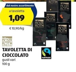 ALDI Moser roth tavoletta di cioccolato offerta