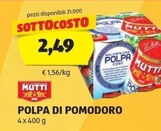 ALDI Mutti polpa di pomodoro offerta