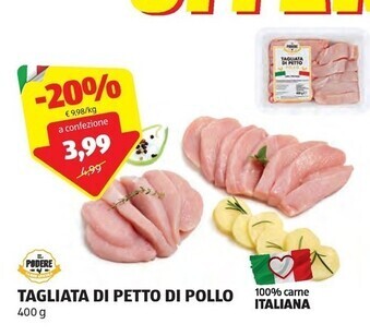 ALDI Il podere tagliata di petto di pollo offerta