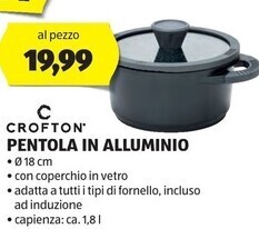 ALDI Crofton pentola in alluminio offerta