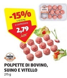 ALDI Il podere polpette di bovino, suino e vitello offerta