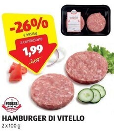 ALDI Il podere hamburger di vitello offerta