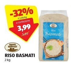 ALDI Happy harvest riso basmati offerta