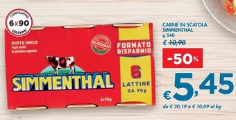 Bennet Simmenthal carne in scatola offerta