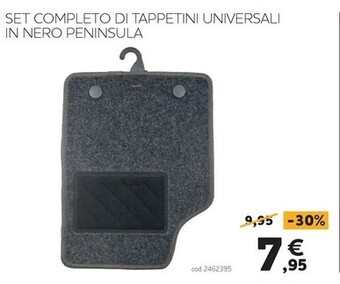 Peninsula - set completo di tappetini universali in nero