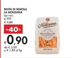 Bennet La molisana pasta di semola offerta
