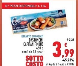 Conad City Findus bastoncini capitan offerta