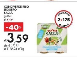 Bennet Saclà condiverde riso leggero offerta