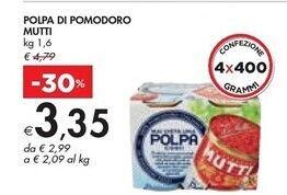 Bennet Mutti polpa di pomodoro offerta