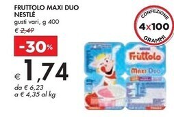 Bennet Nestlè fruttolo maxi duo offerta