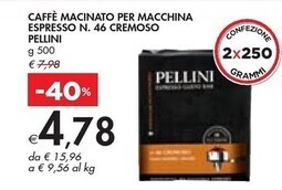 Bennet Pellini caffè macinato per macchina espresso n.46 cremoso offerta
