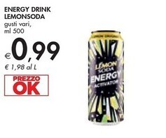 Lemon soda energy drink