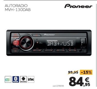 Norauto Pioneer autoradio mvh-130dab offerta