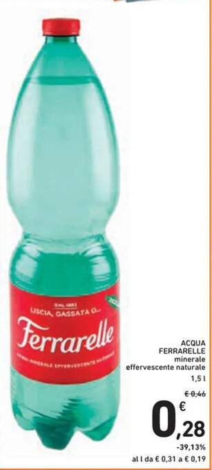 Spazio Conad ACQUA FERRARELLE minerale effervescente naturale 1,5 L offerta