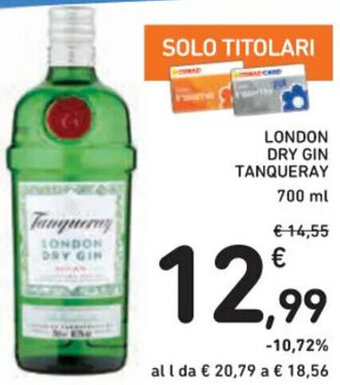 Spazio Conad LONDON DRY GIN TANQUERAY 700 ml offerta