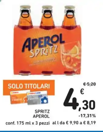 Spazio Conad SPRITZ APEROL conf. 175 ml x 3 pezzi offerta