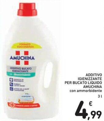 Spazio Conad ADDITIVO IGIENIZZANTE PER BUCATO LIQUIDO AMUCHINA con ammorbidente 3 L offerta