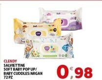 Mio Market Clendy salviettine soft baby pop up / baby cuddles / argan 72 pz offerta