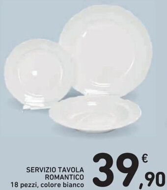 Spazio Conad SERVIZIO TAVOLA ROMANTICO 18 pezzi, colore bianco offerta