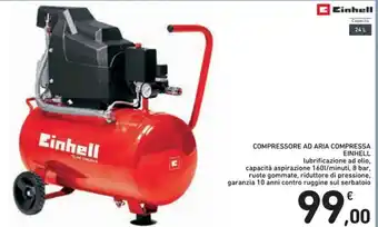 Spazio Conad COMPRESSORE AD ARIA COMPRESSA EINHELL lubrificazione ad olio, offerta